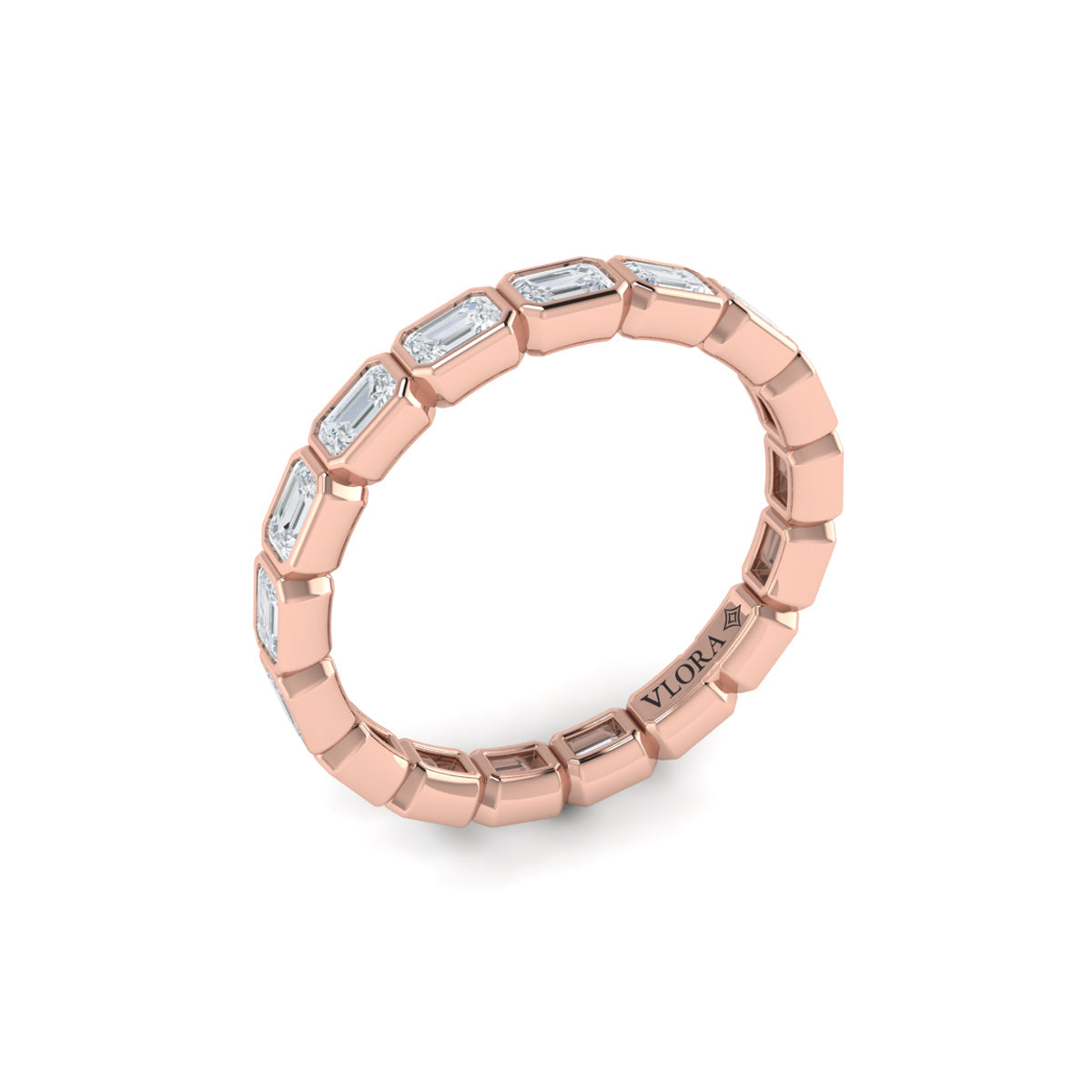 14kt Rose Gold Diamond Eternity Wedding Band