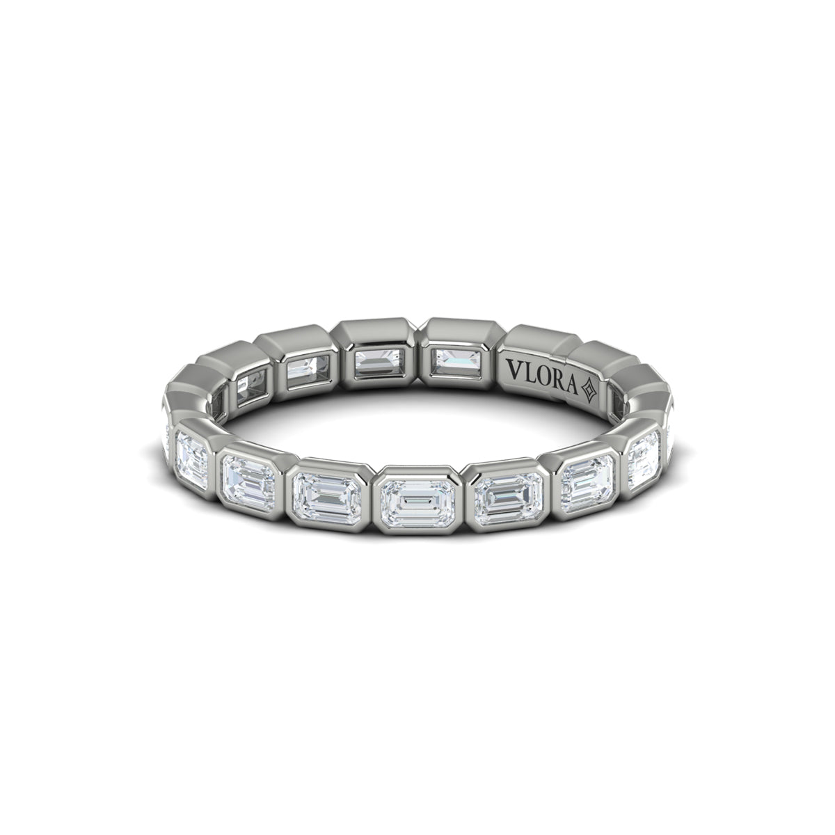 14K White Gold 1.7ctw Diamond Eternity Wedding Band