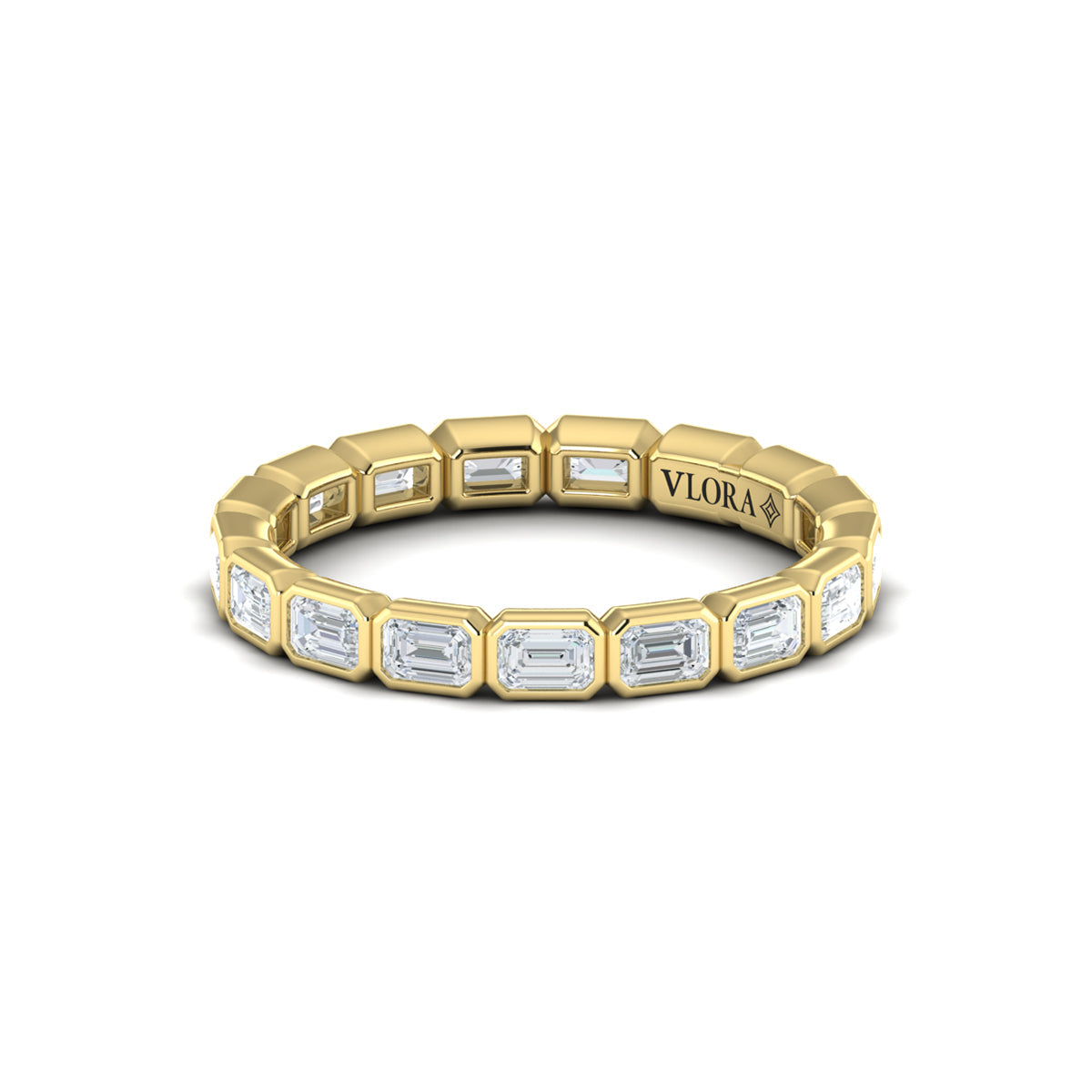 14kt Yellow Gold Diamond Womens Eternity Wedding Band