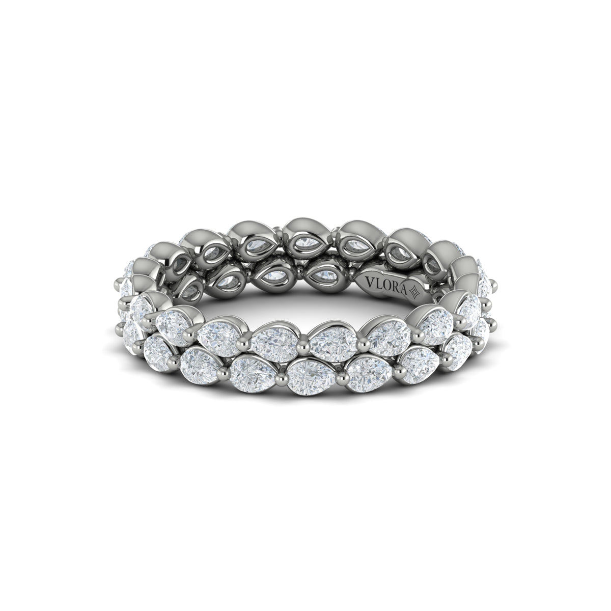 14K White Gold 2.28 Carat Diamond Eternity Wedding Band