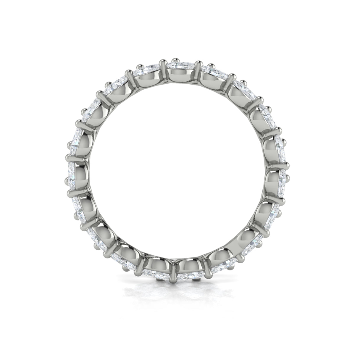 14K White Gold 2.28 Carat Diamond Eternity Wedding Band