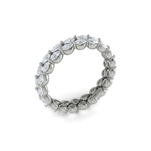 14K White Gold 2.28 Carat Diamond Eternity Wedding Band