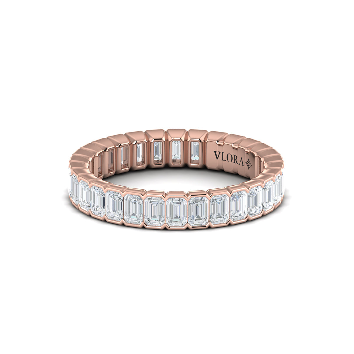 14kt Rose Gold Diamond Eternity Wedding Band