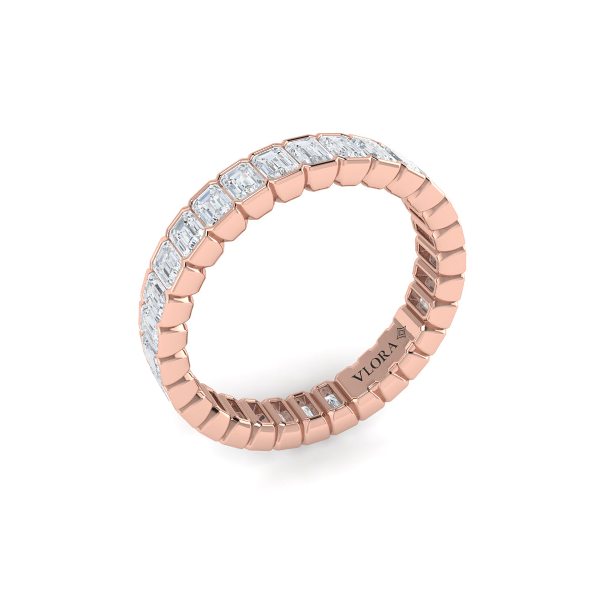 14kt Rose Gold Diamond Eternity Wedding Band