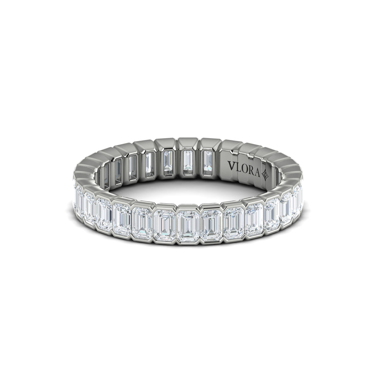 14K White Gold 3.0ctw Diamond Eternity Wedding Band