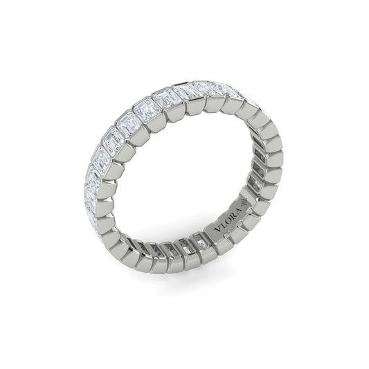 14K White Gold 3.0ctw Diamond Eternity Wedding Band