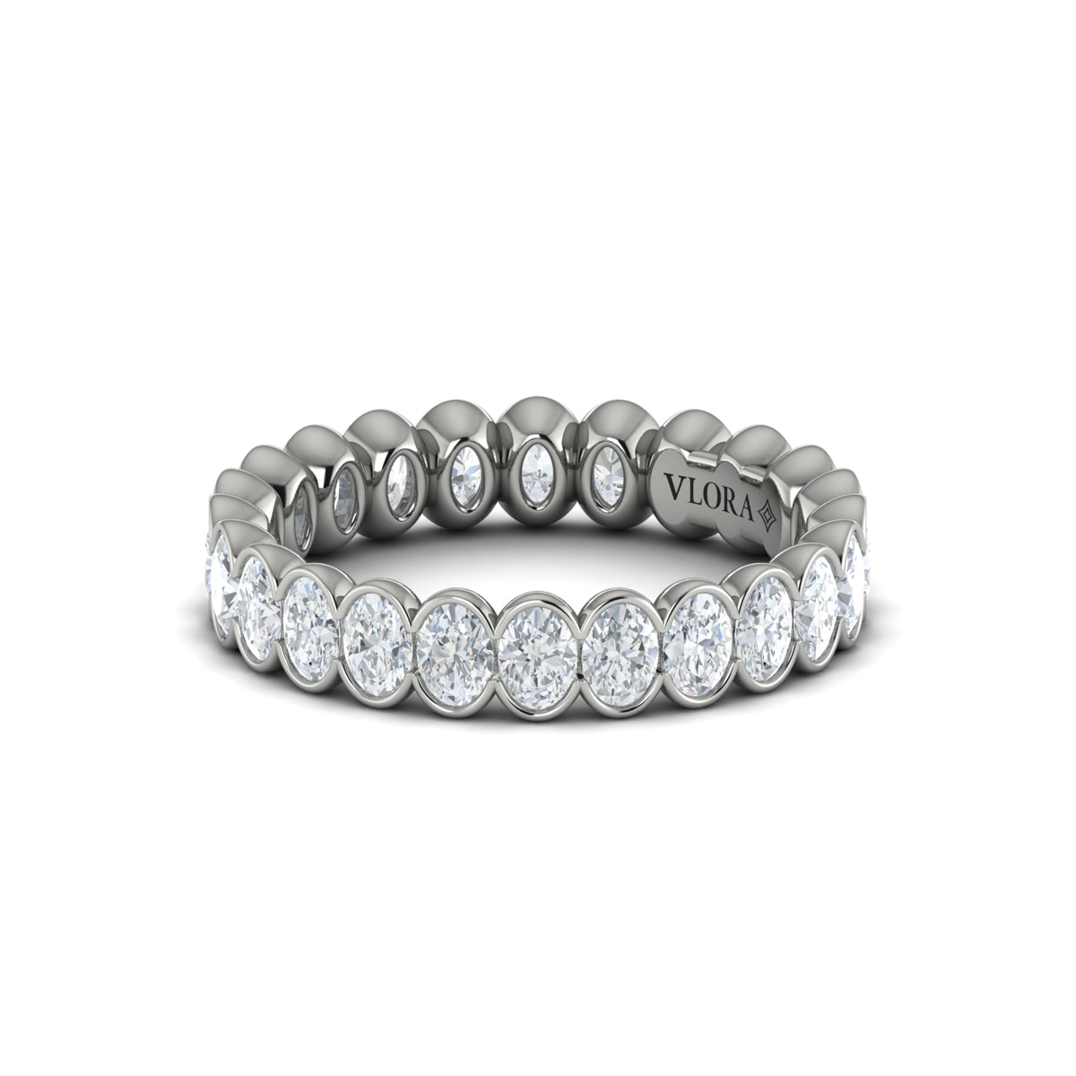 14K White Gold 2.4ctw Diamond Eternity Wedding Band
