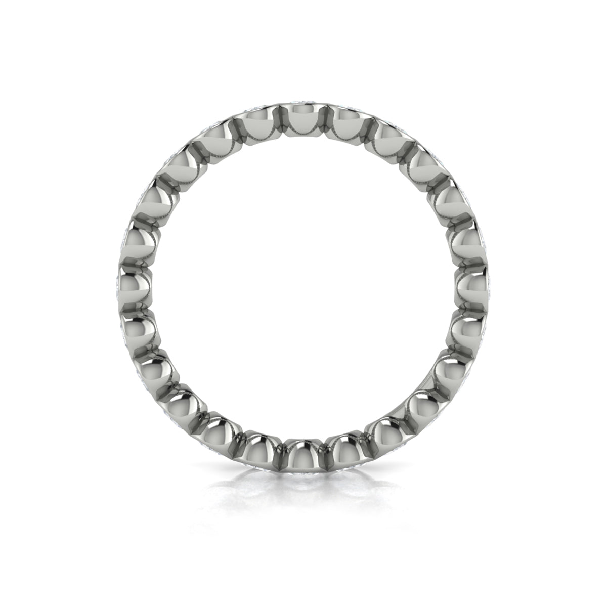 14K White Gold 2.4ctw Diamond Eternity Wedding Band