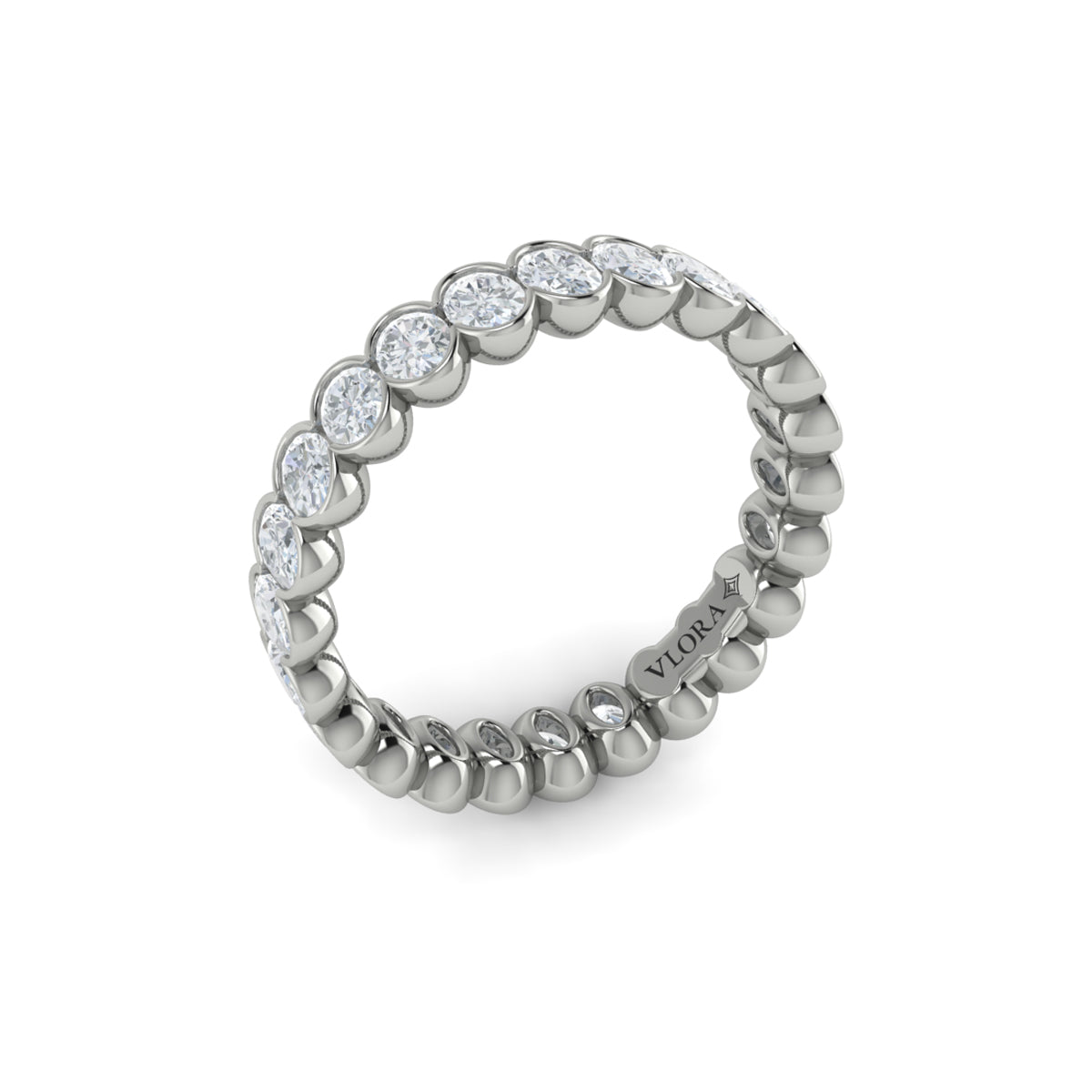 14K White Gold 2.4ctw Diamond Eternity Wedding Band