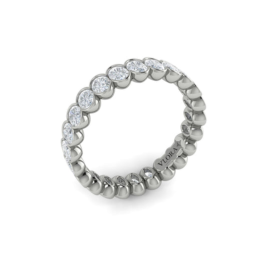 14K White Gold 2.4ctw Diamond Eternity Wedding Band