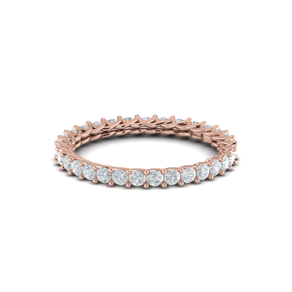 18kt Rose Gold Diamond Eternity Wedding Band