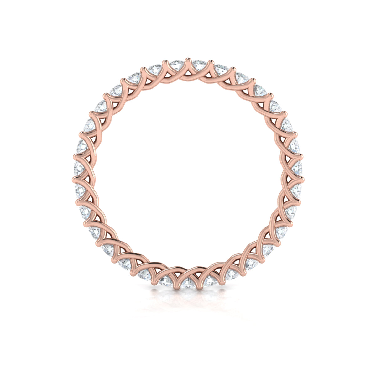 18kt Rose Gold Diamond Eternity Wedding Band