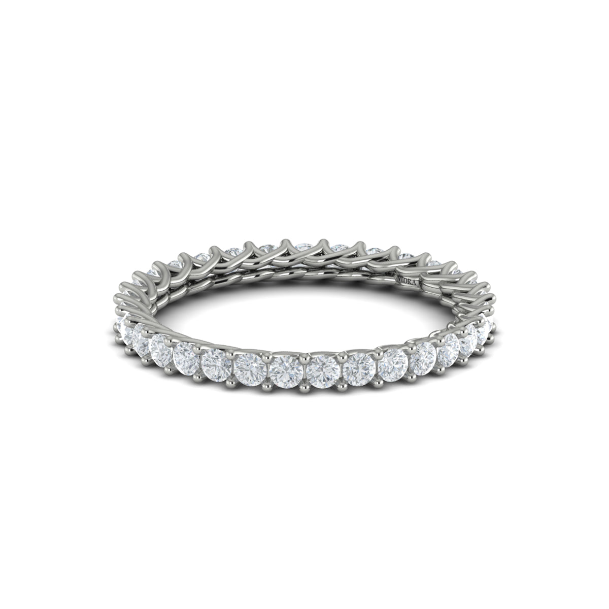 14K White Gold 0.96ct Diamond Eternity Wedding Band