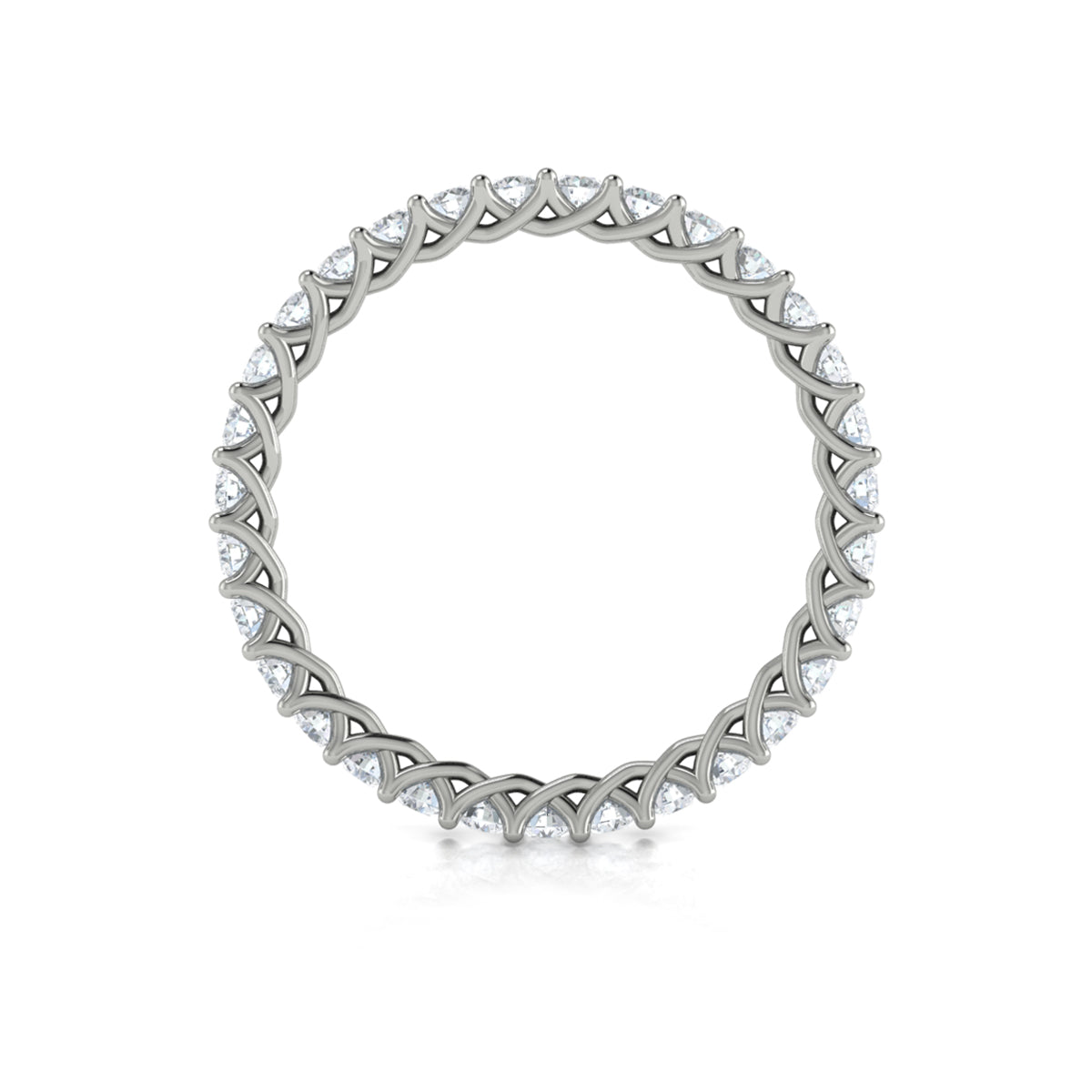 14K White Gold 0.96ct Diamond Eternity Wedding Band