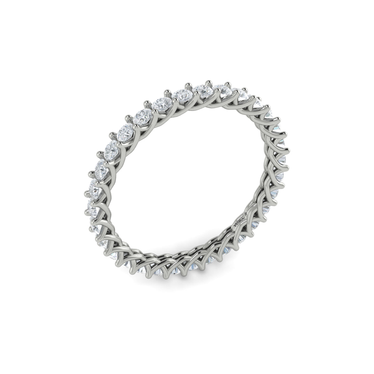 14K White Gold 0.96ct Diamond Eternity Wedding Band