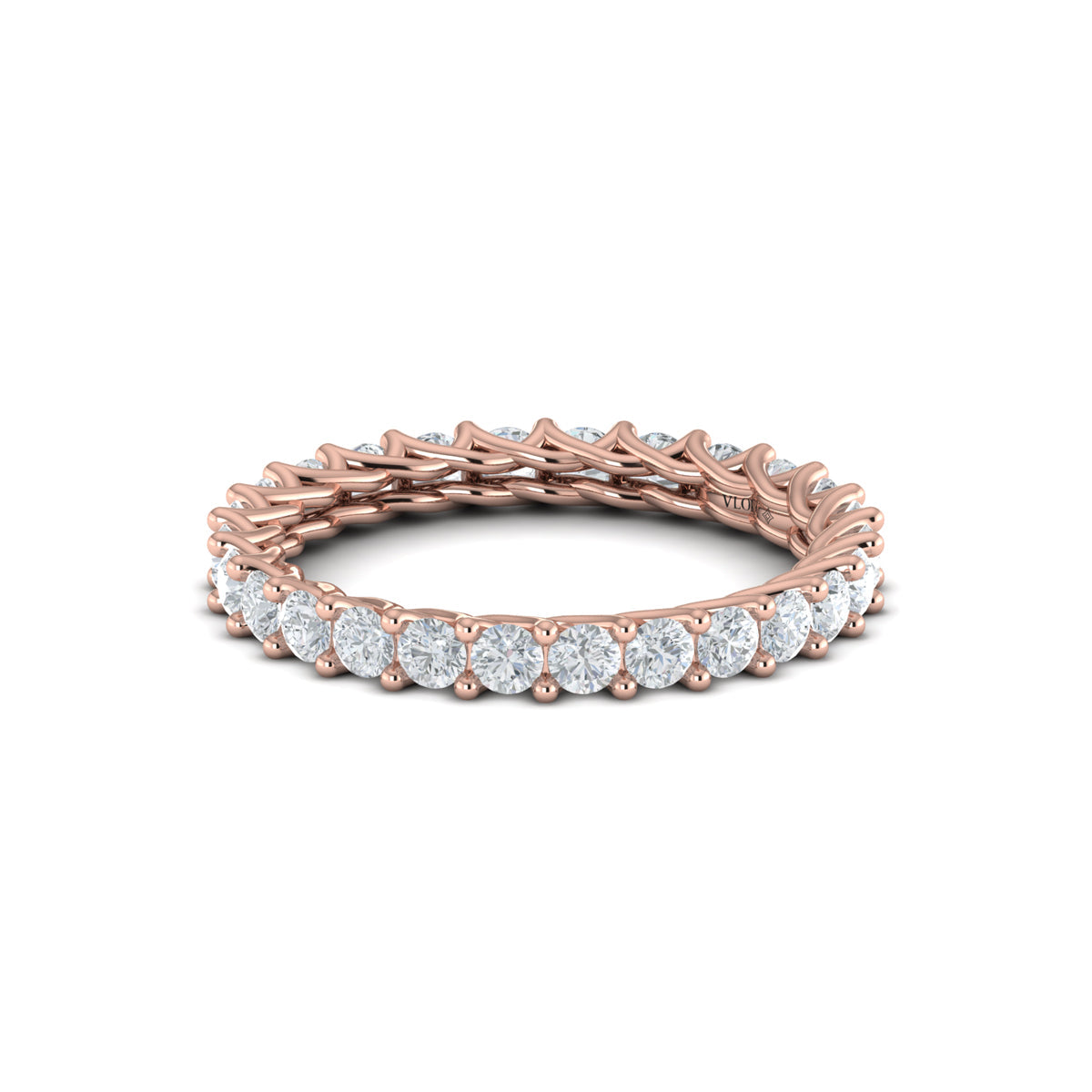 14kt Rose Gold Diamond Eternity Wedding Band