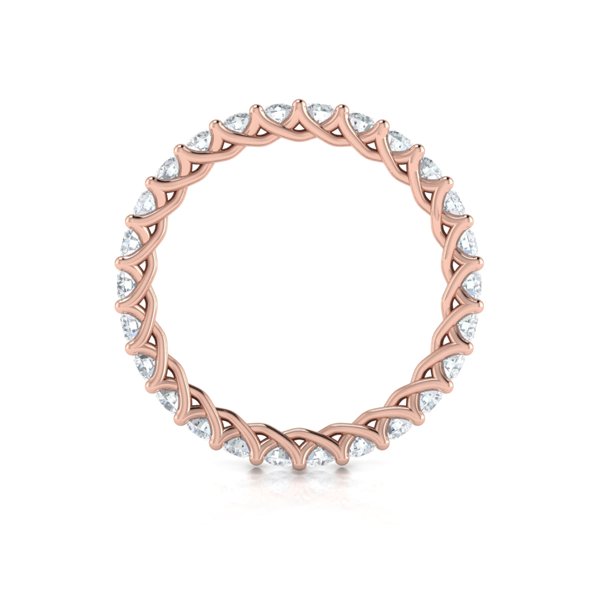 14kt Rose Gold Diamond Eternity Wedding Band