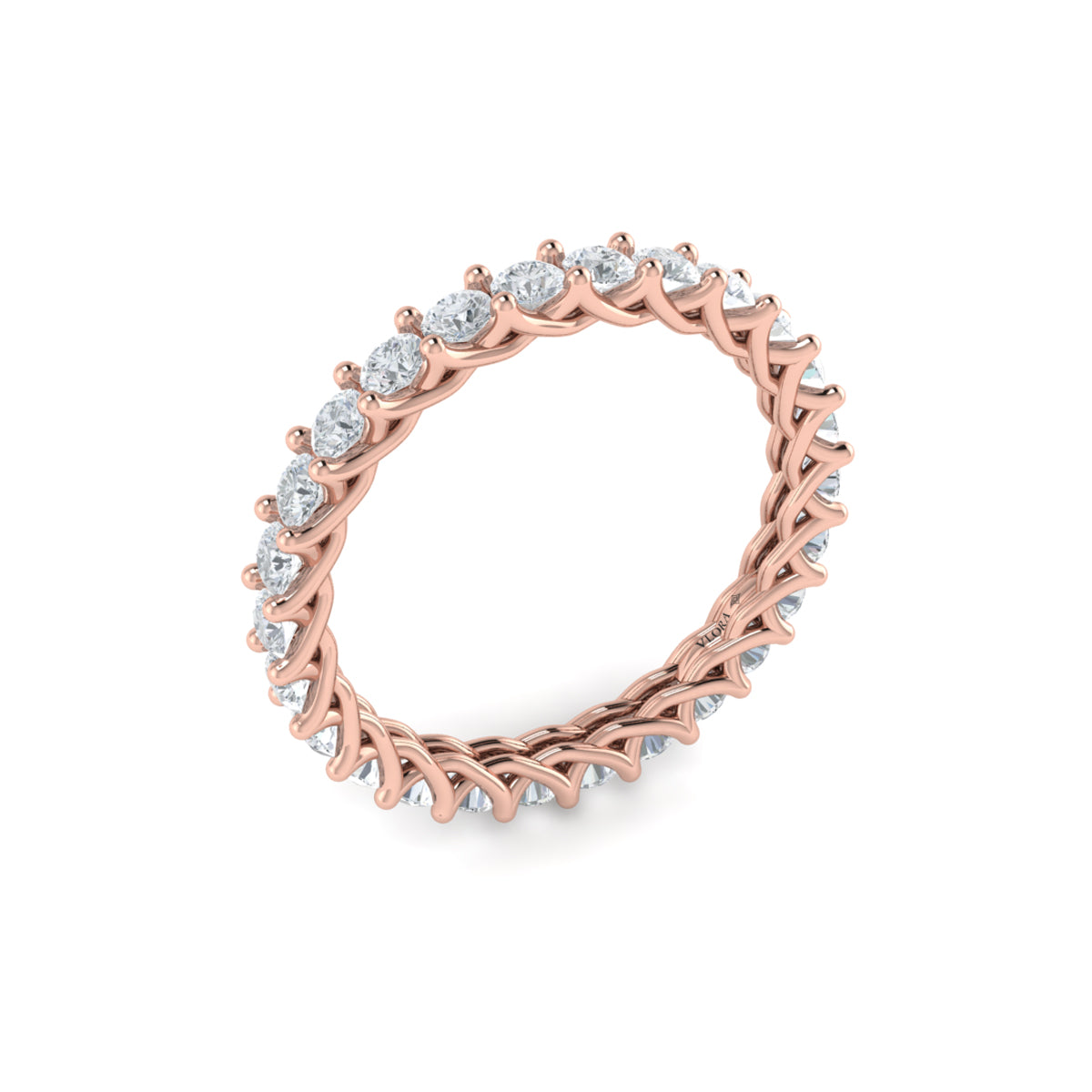 14kt Rose Gold Diamond Eternity Wedding Band