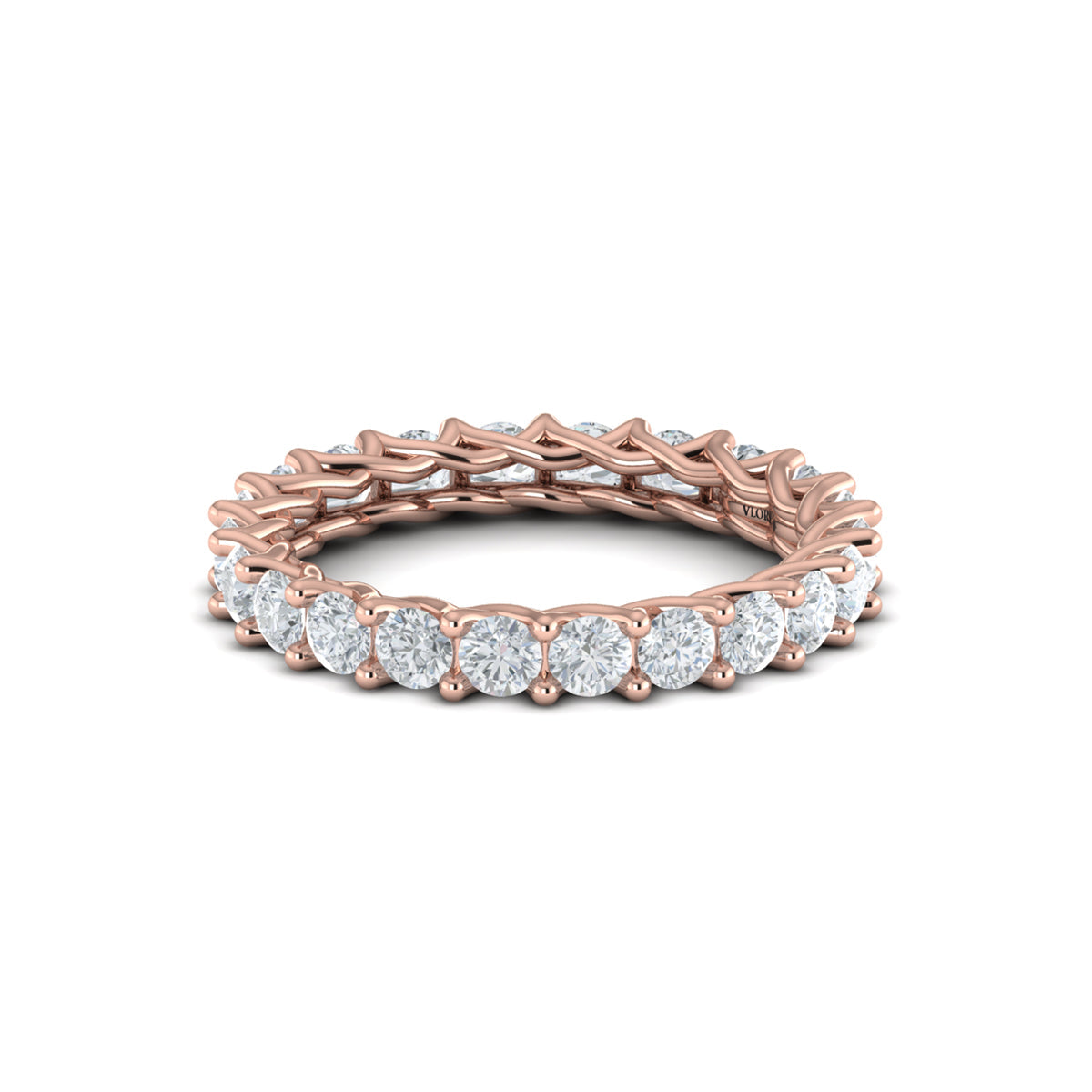 18kt Rose Gold Diamond Eternity Wedding Band