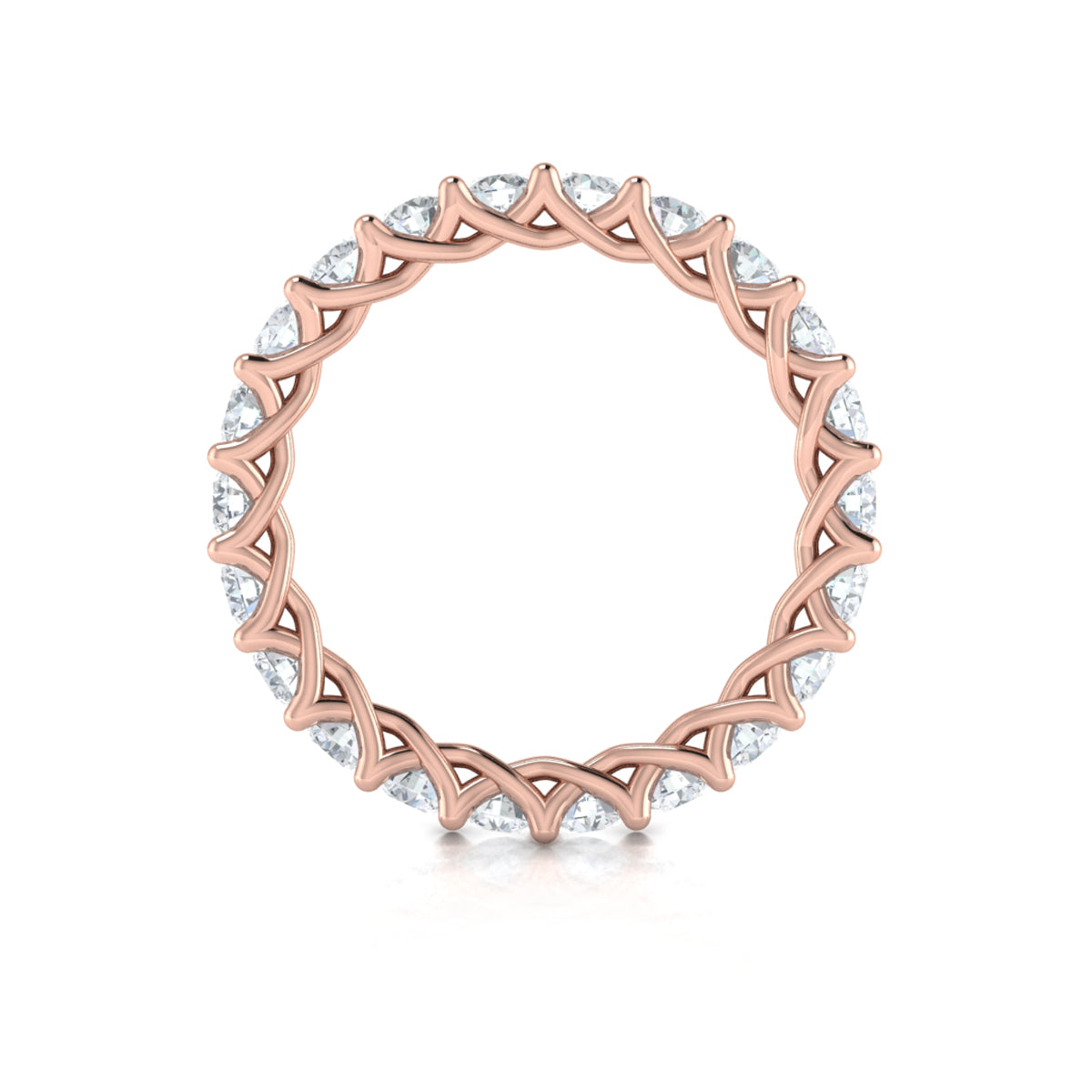 18kt Rose Gold Diamond Eternity Wedding Band
