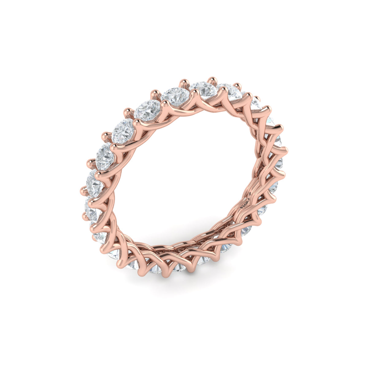 18kt Rose Gold Diamond Eternity Wedding Band