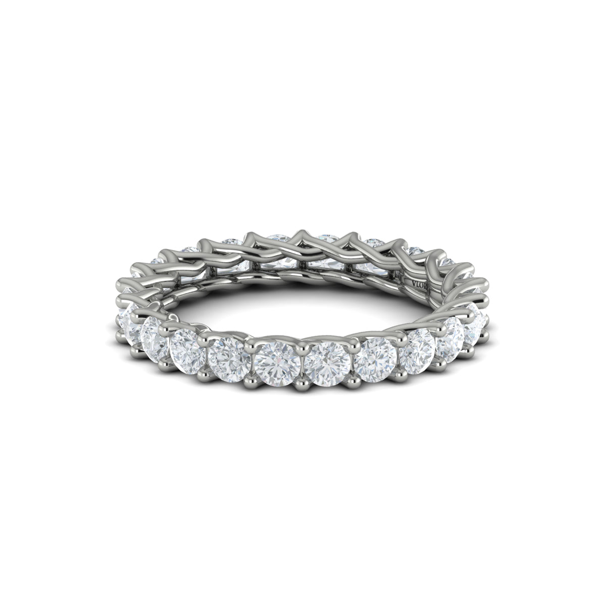 14K White Gold 1.98ct Diamond Eternity Wedding Band