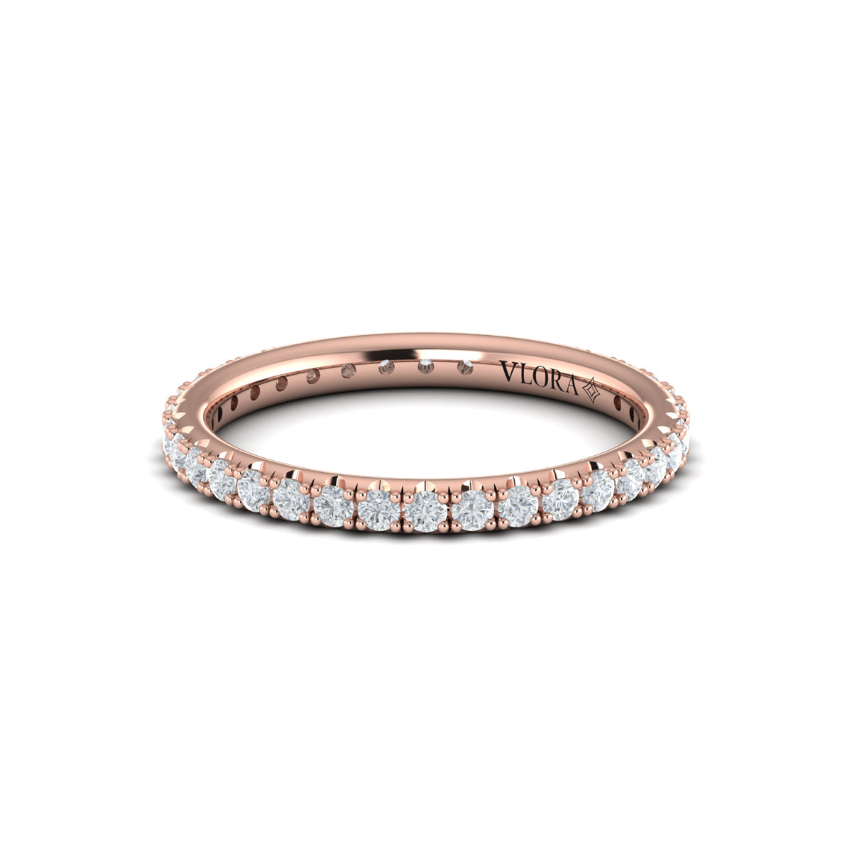 18kt Rose Gold Diamond Eternity Wedding Band