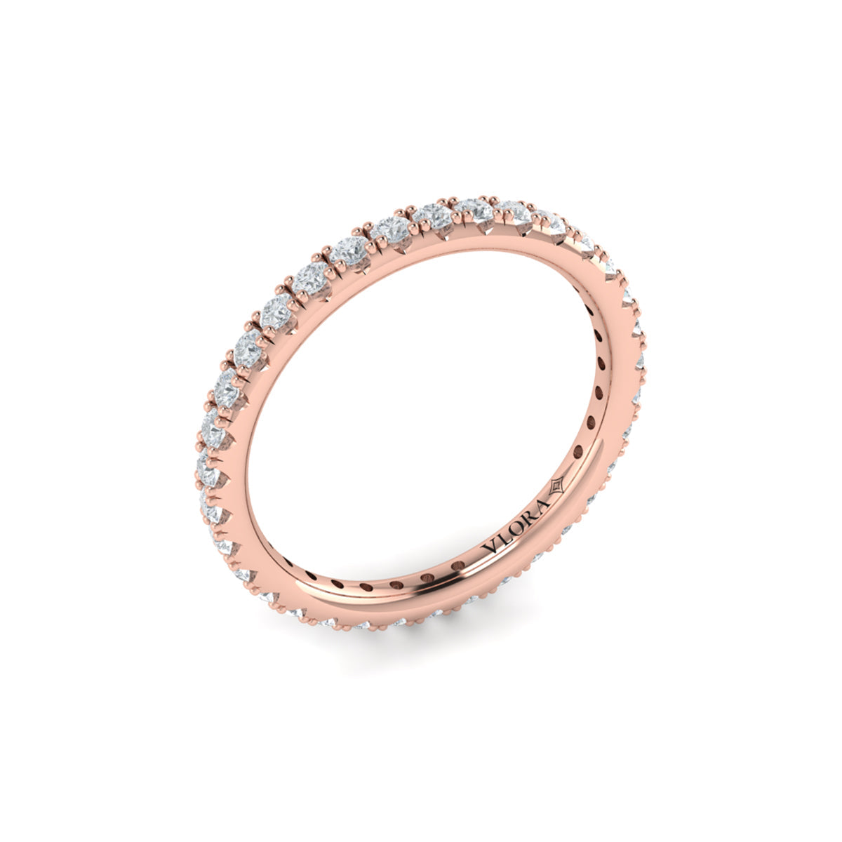 18kt Rose Gold Diamond Eternity Wedding Band