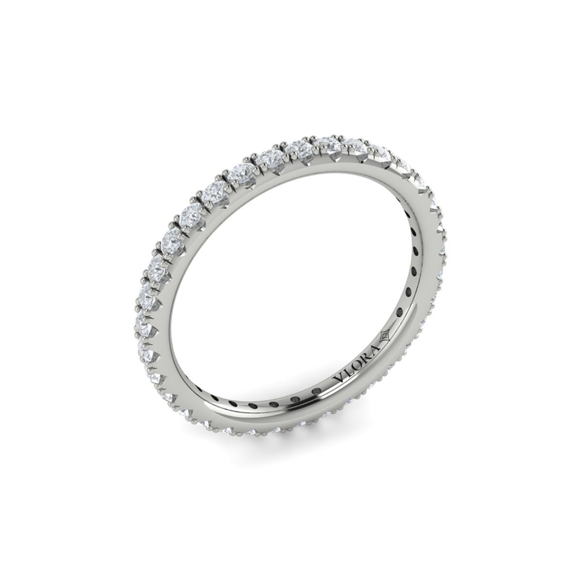 14K White Gold 0.75ct Diamond Eternity Wedding Band