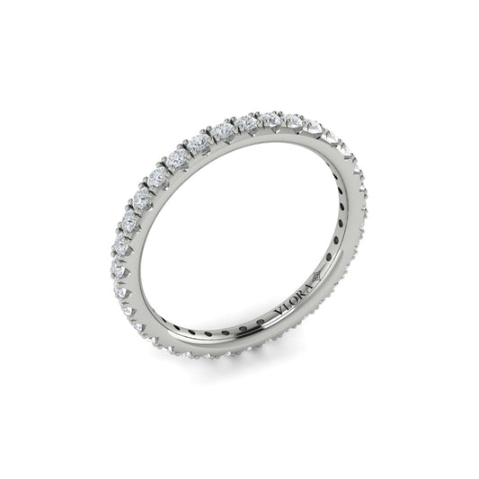 14K White Gold 0.75ct Diamond Eternity Wedding Band