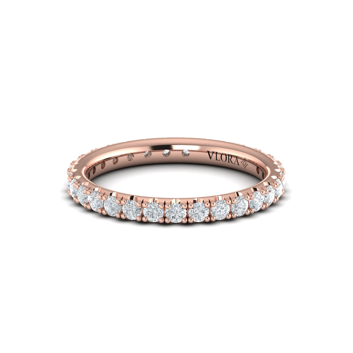 14kt Rose Gold Diamond Eternity Wedding Band
