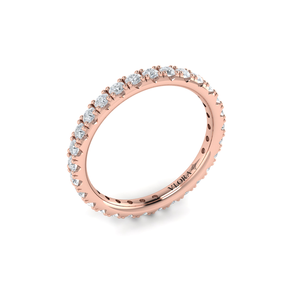14kt Rose Gold Diamond Eternity Wedding Band