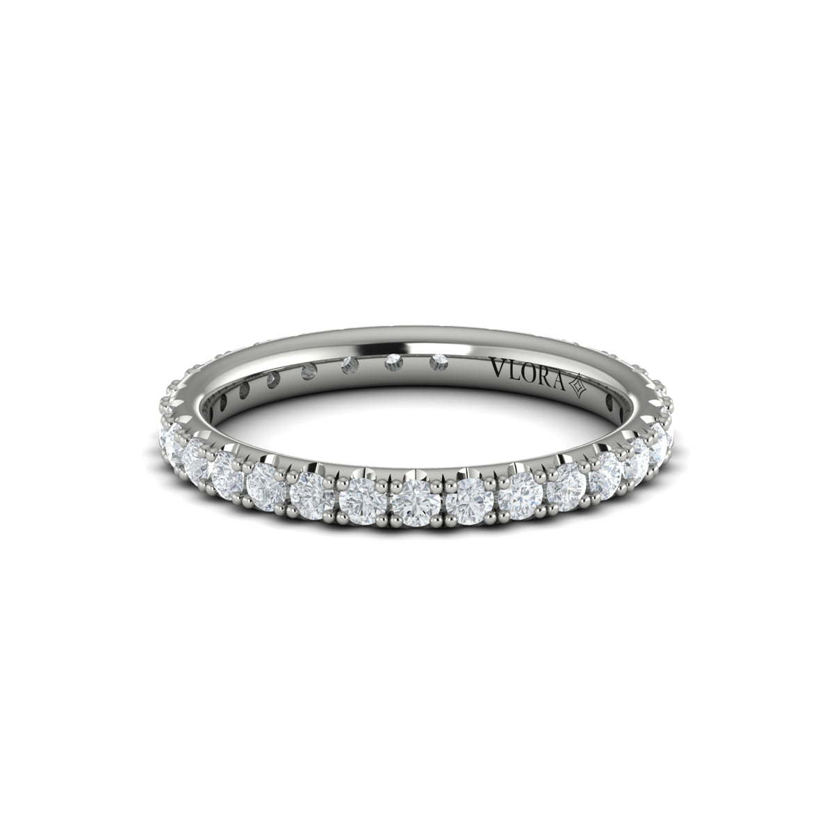 14K White Gold Diamond Eternity Wedding Band
