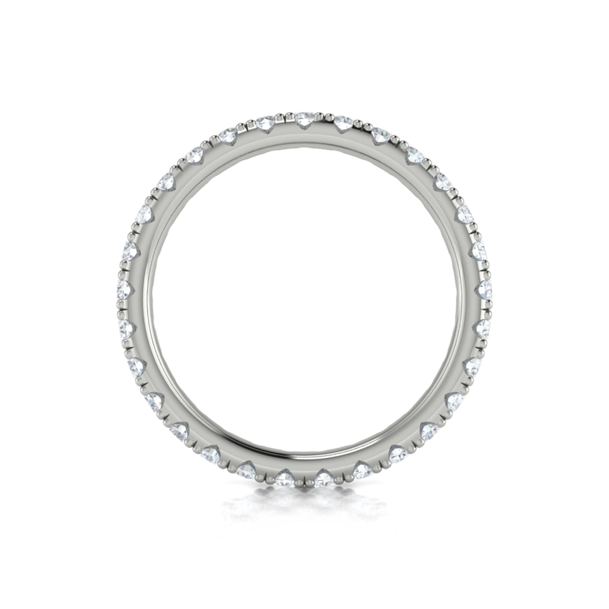 14K White Gold Diamond Eternity Wedding Band