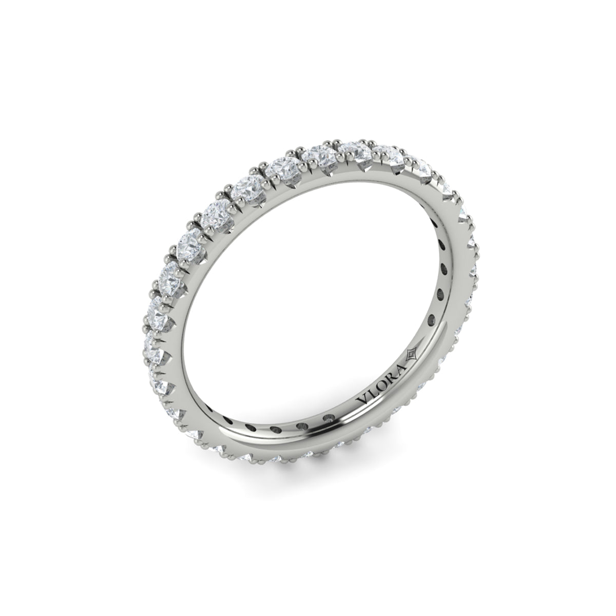 14K White Gold Diamond Eternity Wedding Band