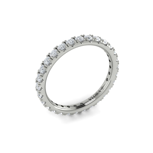 14K White Gold Diamond Eternity Wedding Band
