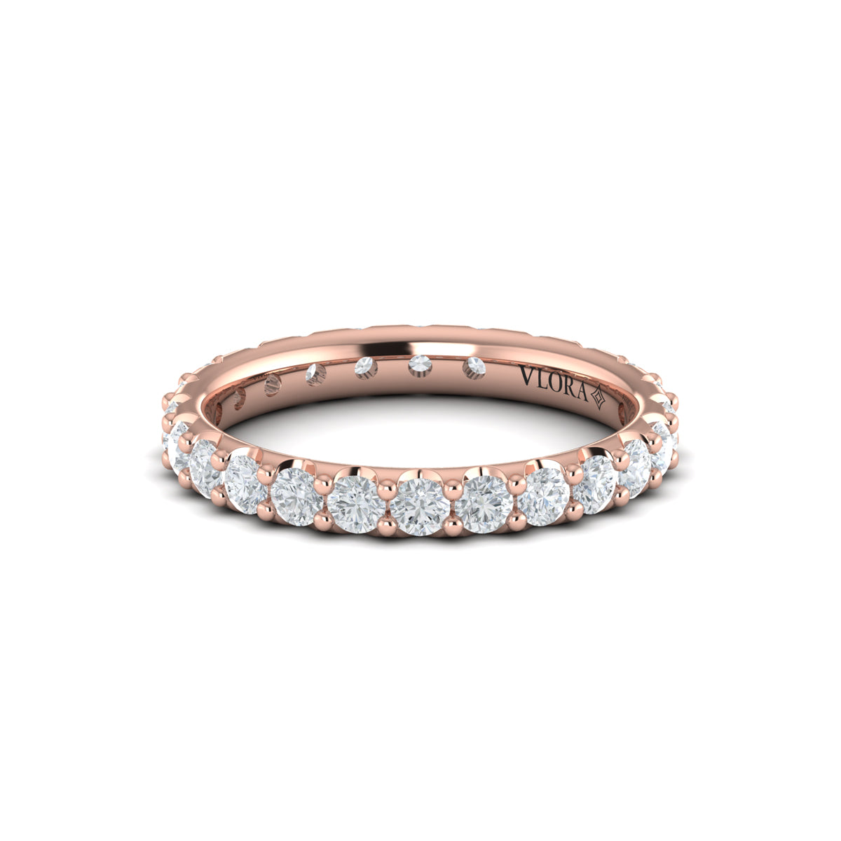 14kt Rose Gold Diamond Eternity Wedding Band