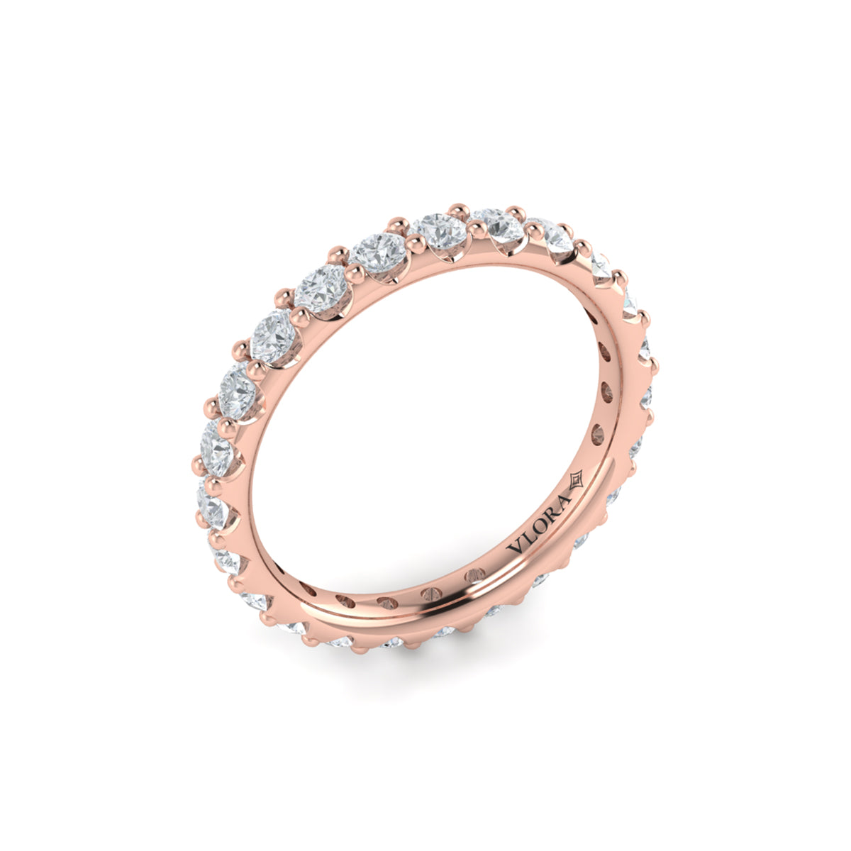 14kt Rose Gold Diamond Eternity Wedding Band