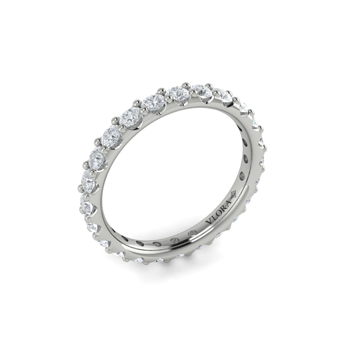 14K White Gold 1.37ctw Diamond Eternity Wedding Band