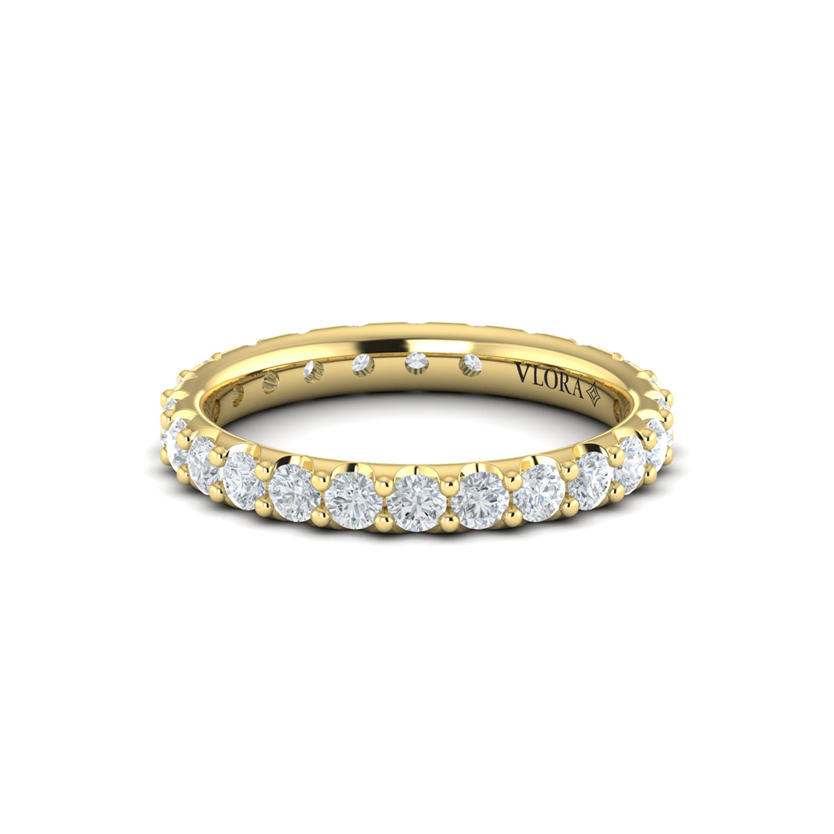 14kt Yellow Gold Diamond Womens Eternity Wedding Band