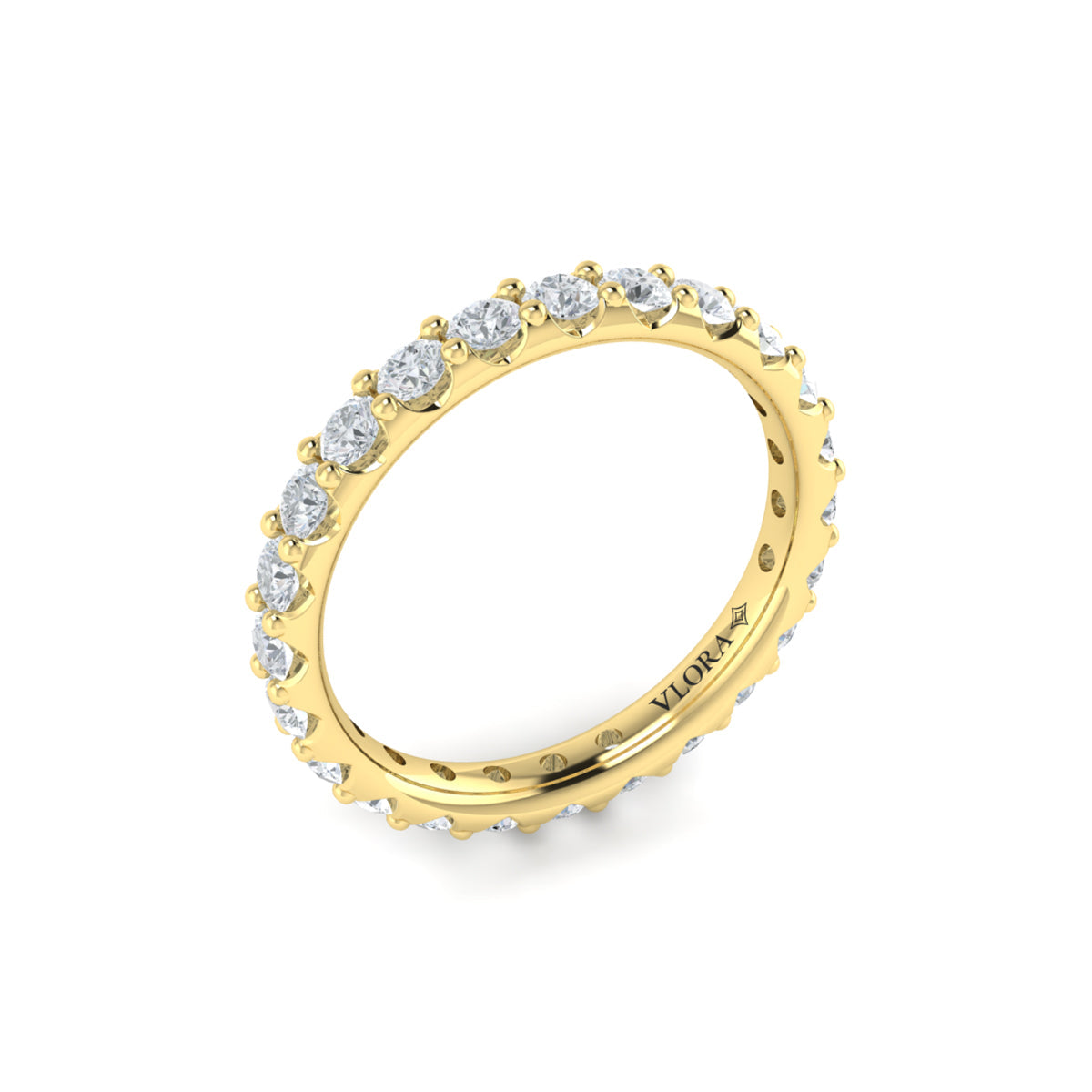 14kt Yellow Gold Diamond Womens Eternity Wedding Band