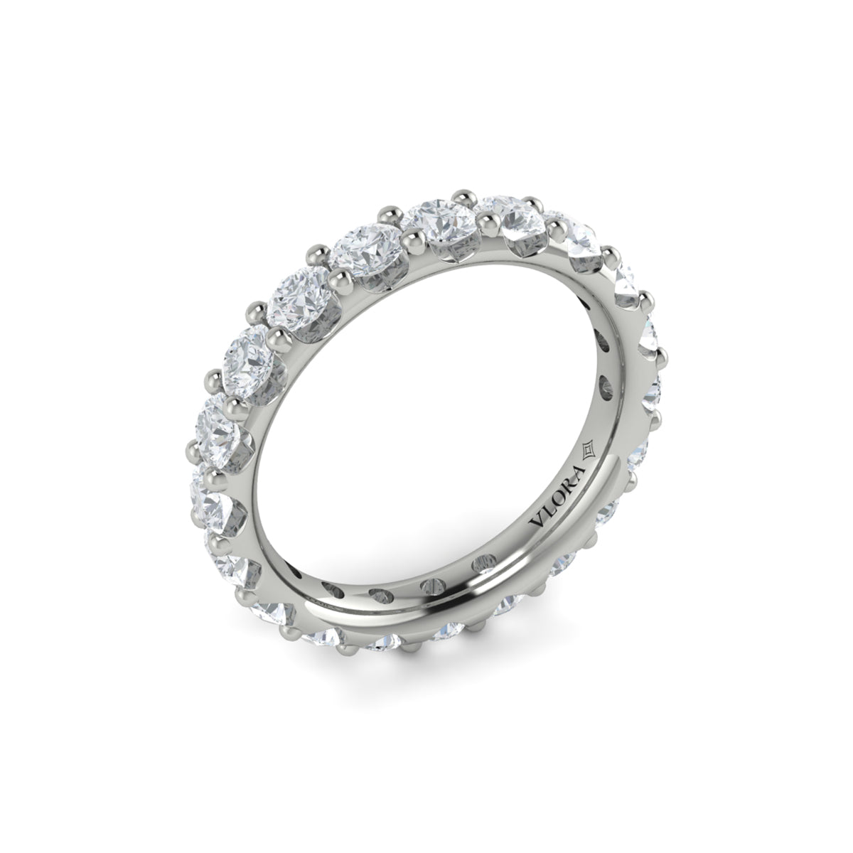 14K White Gold 2.52ctw Diamond Eternity Wedding Band