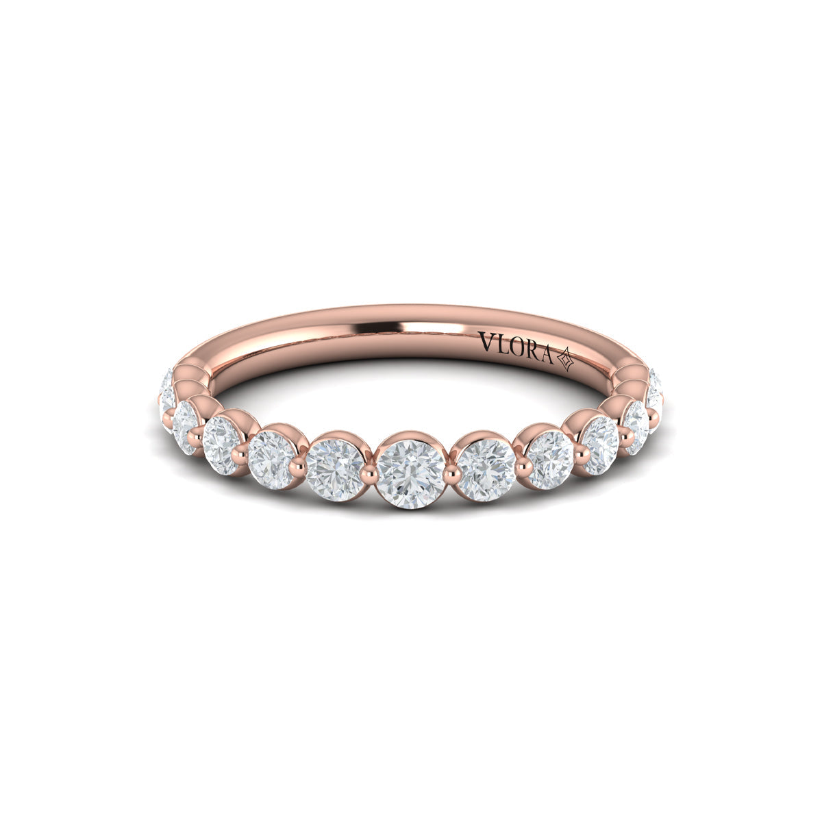 14kt Rose Gold Diamond Stackable Wedding Band