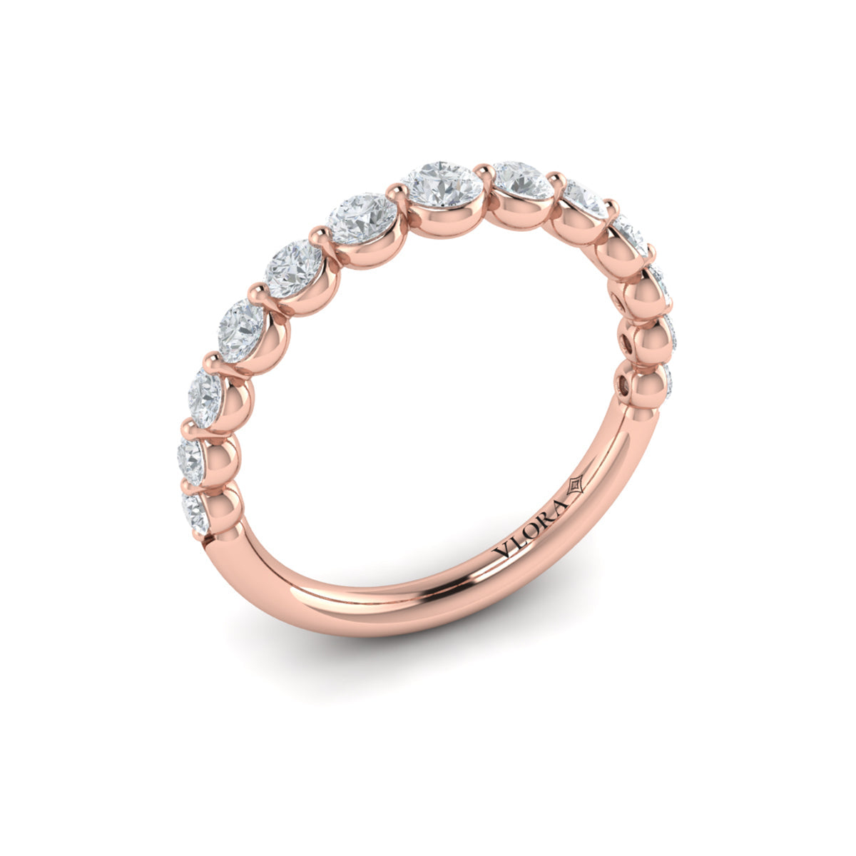 14kt Rose Gold Diamond Stackable Wedding Band