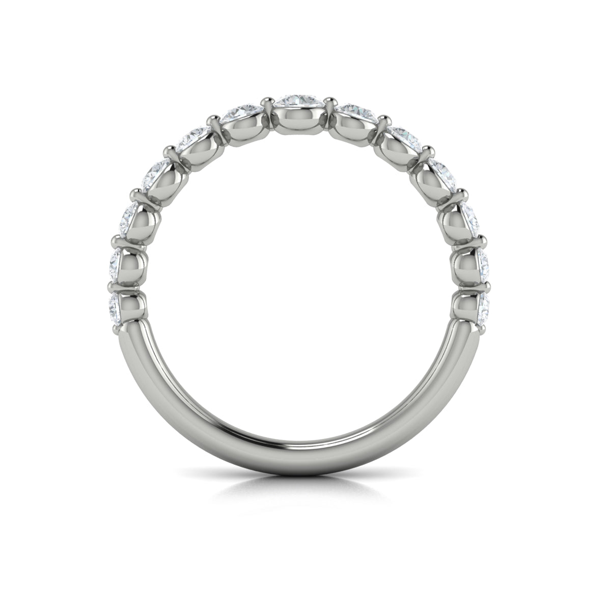 14K White Gold Diamond Stackable Wedding Band