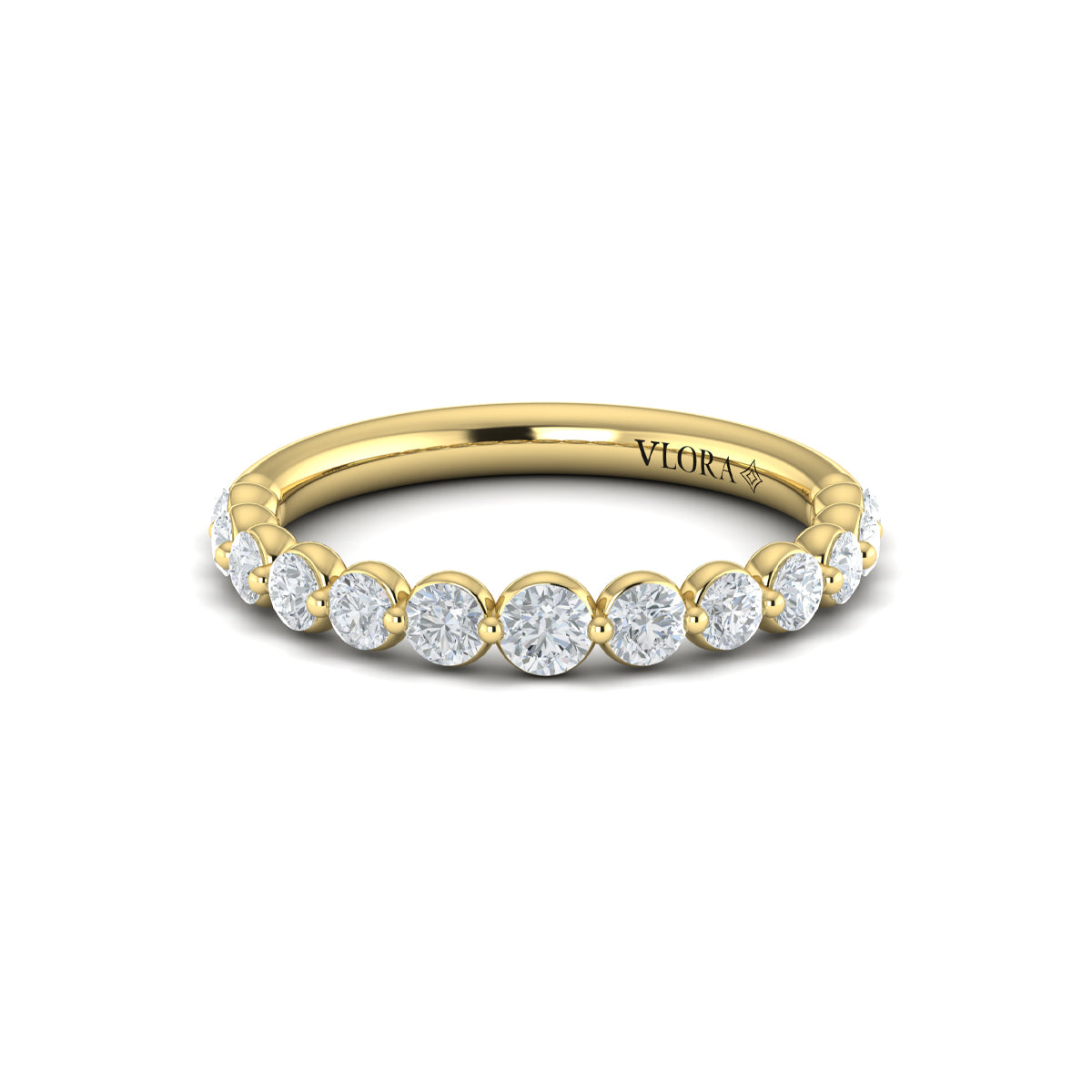 18kt Yellow Gold Diamond Stackable Womens Wedding Band