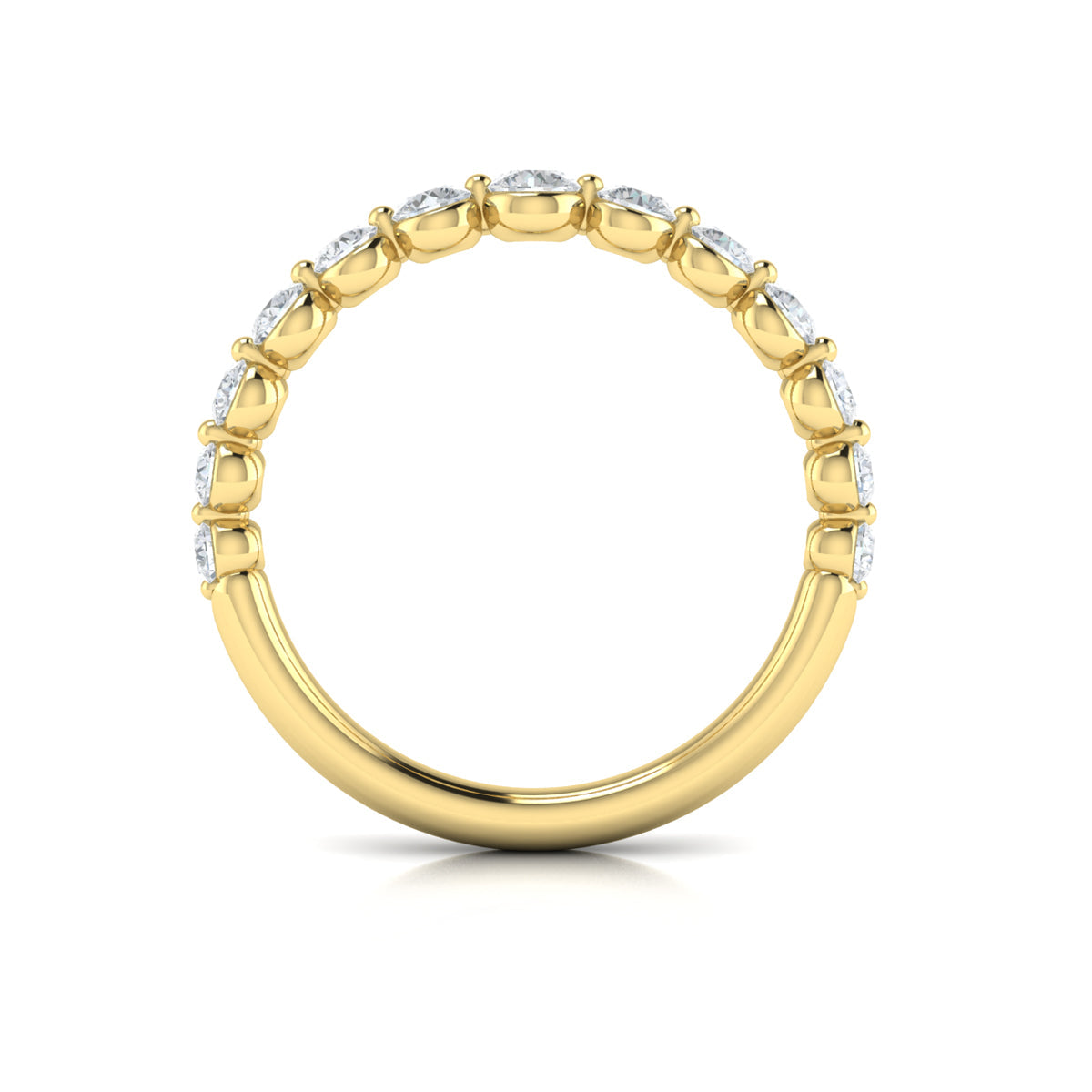 18kt Yellow Gold Diamond Stackable Womens Wedding Band