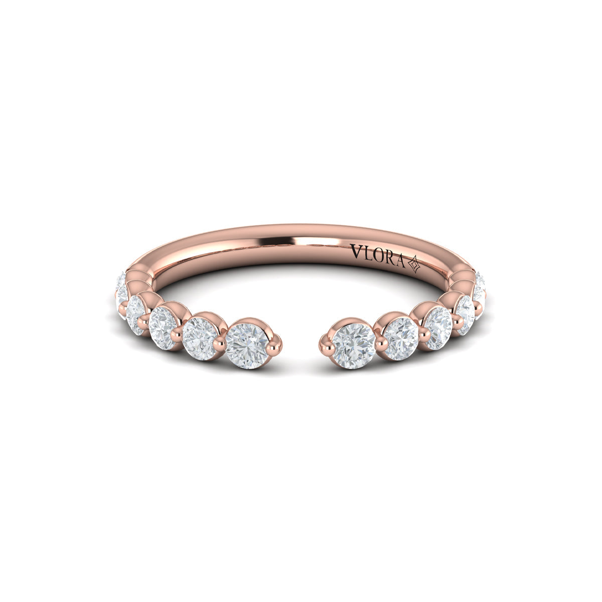 14kt Rose Gold Diamond Stackable Wedding Band