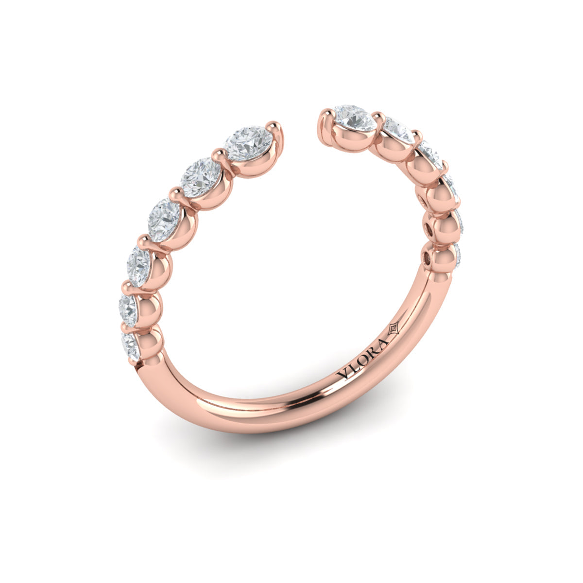14kt Rose Gold Diamond Stackable Wedding Band
