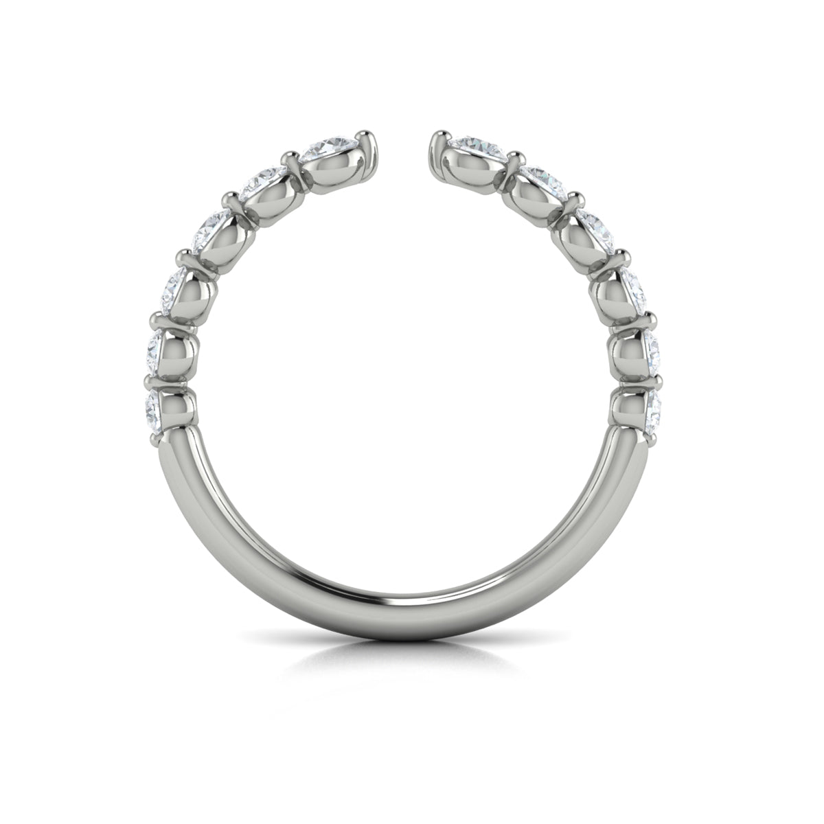 14K White Gold Diamond Stackable Wedding Band